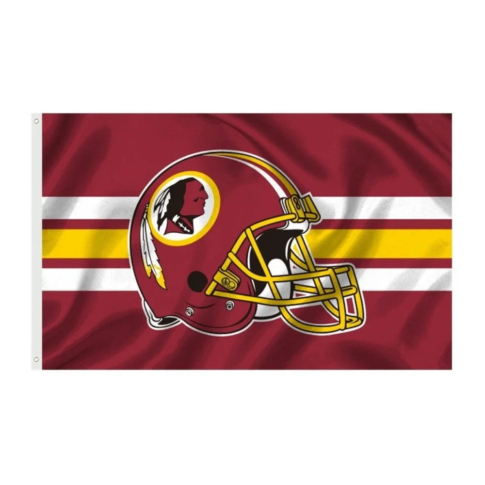 Washington NFL 3x5 Flag Maroon White Yellow Stripes Red Football Helmet New